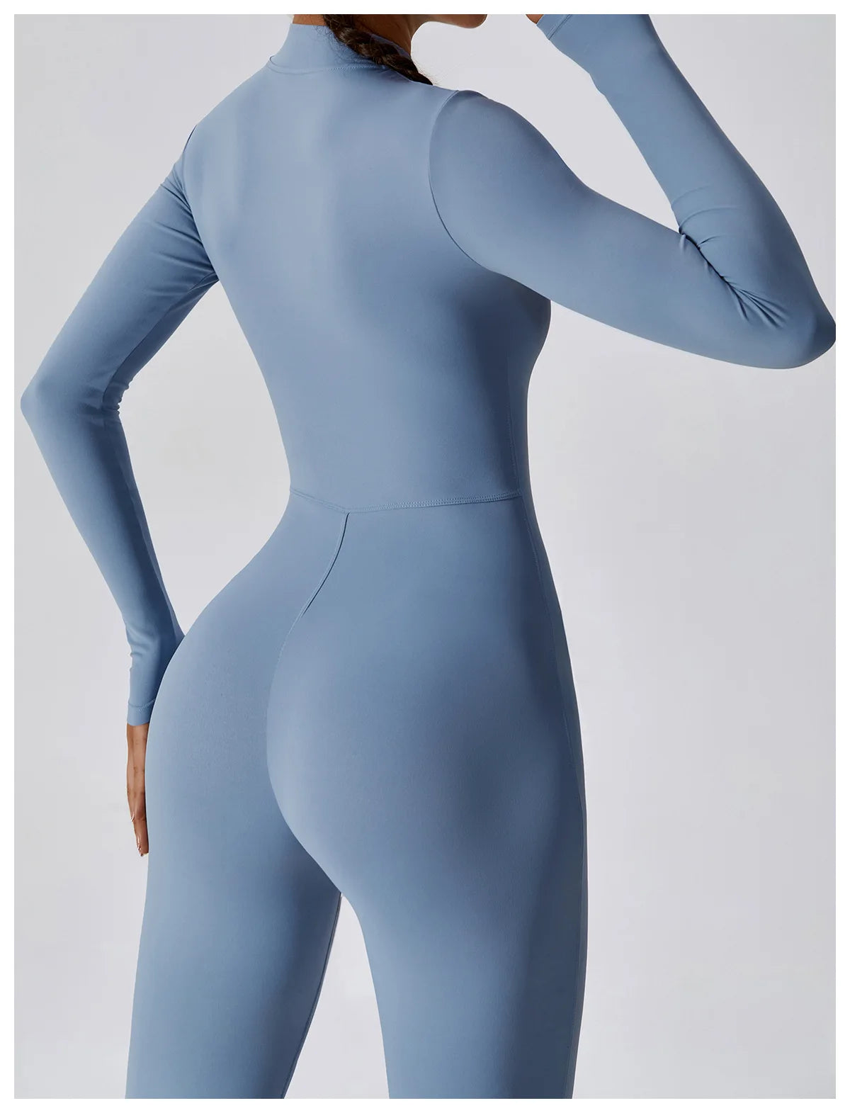 Macacão Fitness Feminino Manga Longa com Zíper – Push Up One Piece | Fit Diamond