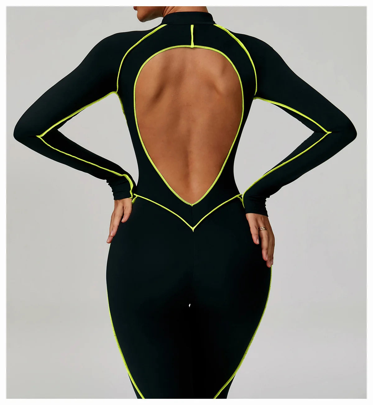 Macacão Fitness Feminino Curto com Manga Longa e Zíper – One Piece | Fit Diamond