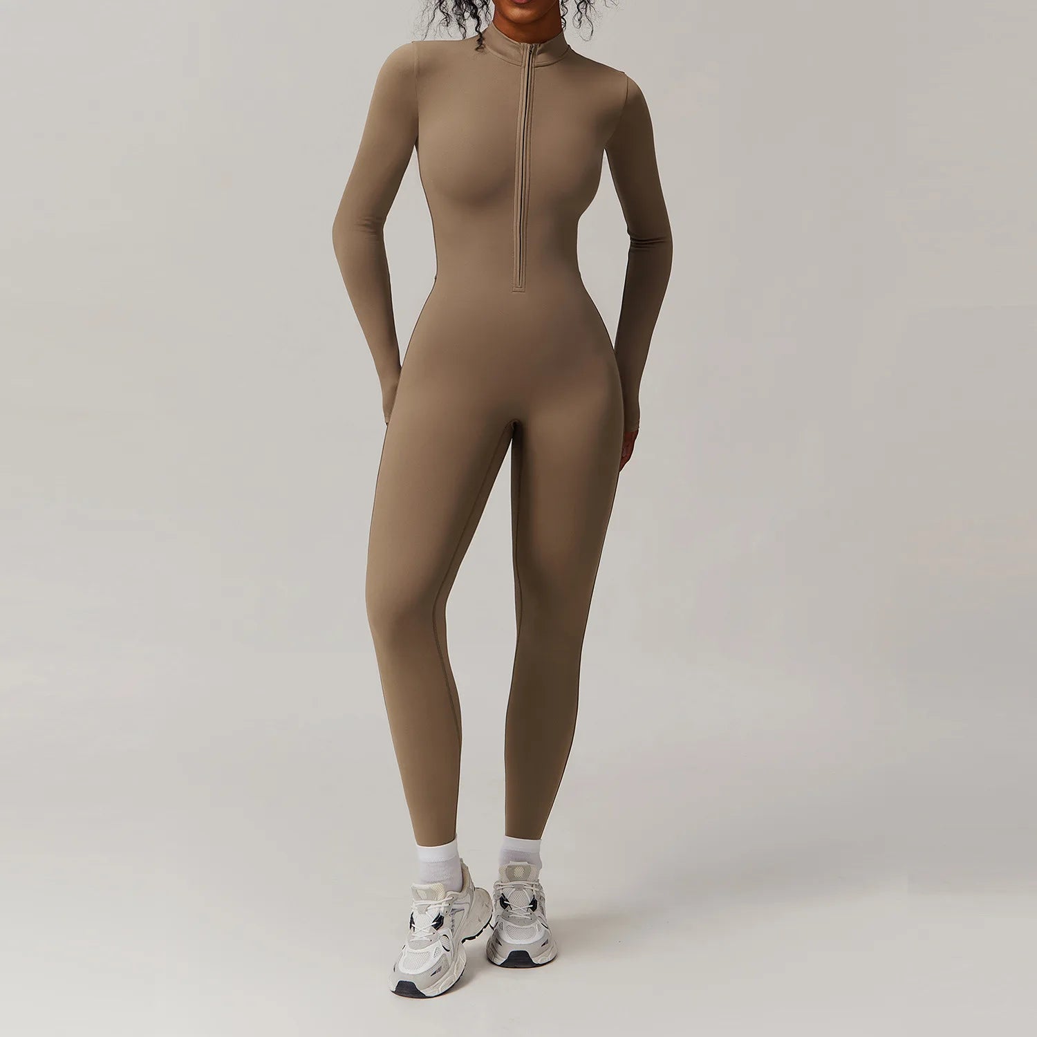 Macacão Fitness Feminino Manga Longa Inverno com Zíper – Push Up One Piece | Fit Diamond