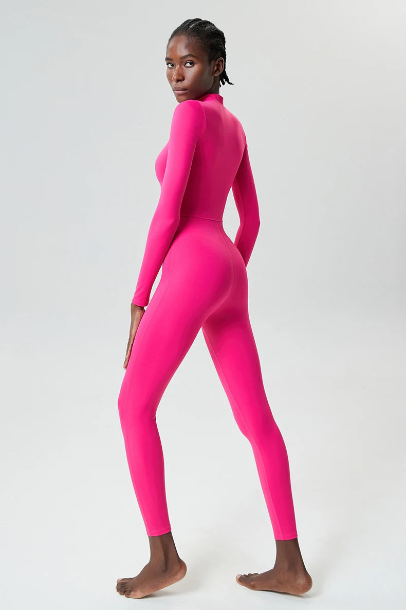Macacão Fitness Feminino Fit Diamond – Buttery Soft Slim Fit Manga Longa
