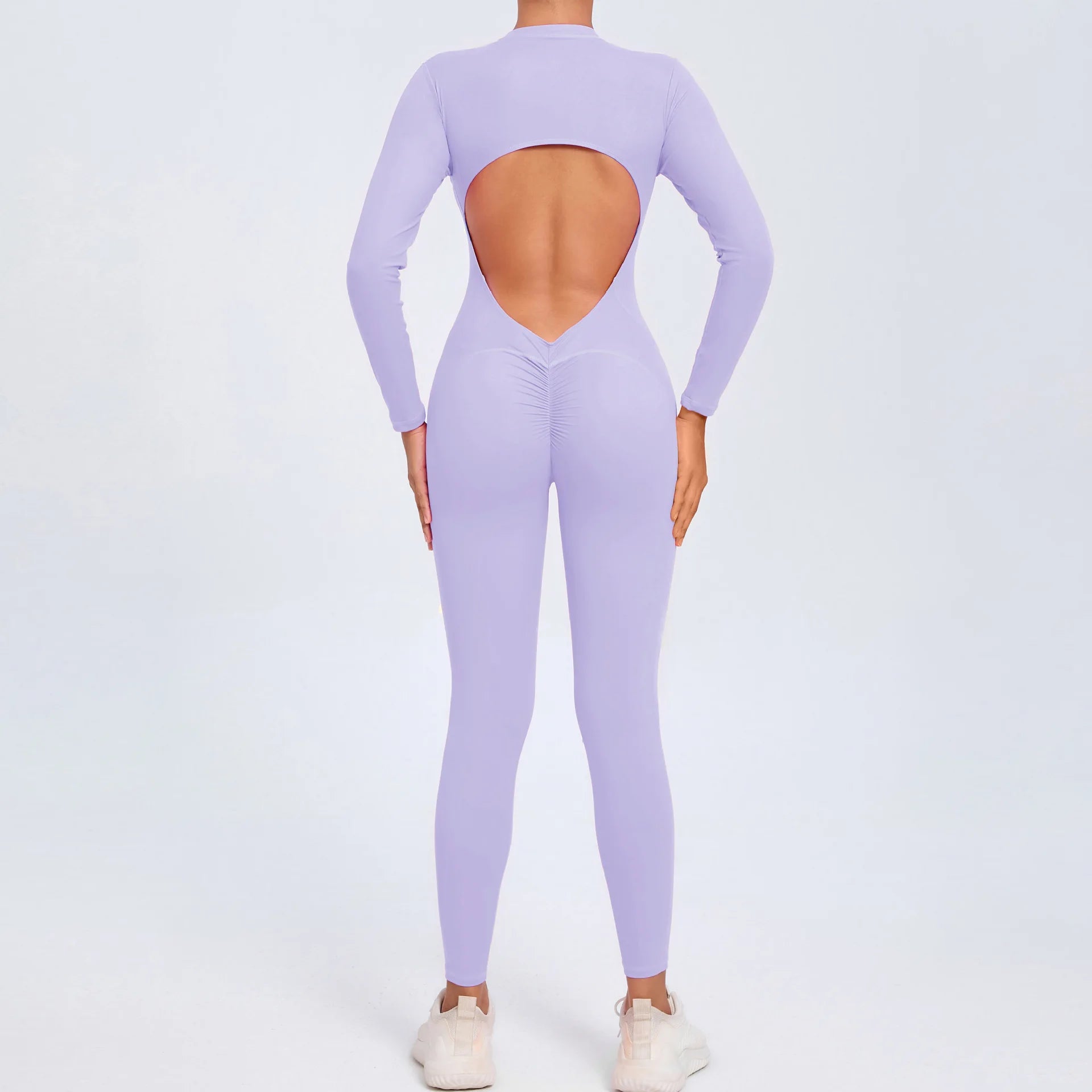 Macacão Fitness Feminino Longo – Manga Comprida, Decote Aberto & Zíper Frontal | One Piece Fit Diamond