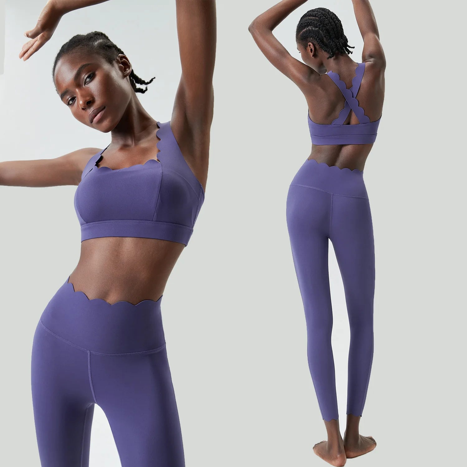 Conjunto Fitness Feminino 2 Peças Fit Diamond – Legging + Top Slim Fit Respirável