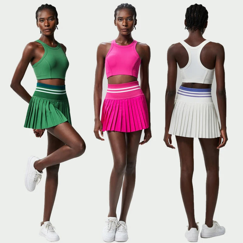 Conjunto Fitness Feminino 2 Peças Fit Diamond – Saia Shorts + Top Slim Fit