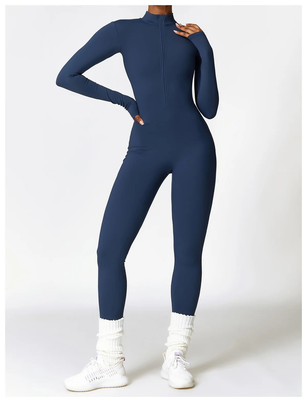 Macacão Fitness Feminino Manga Longa com Zíper – Push Up One Piece | Fit Diamond