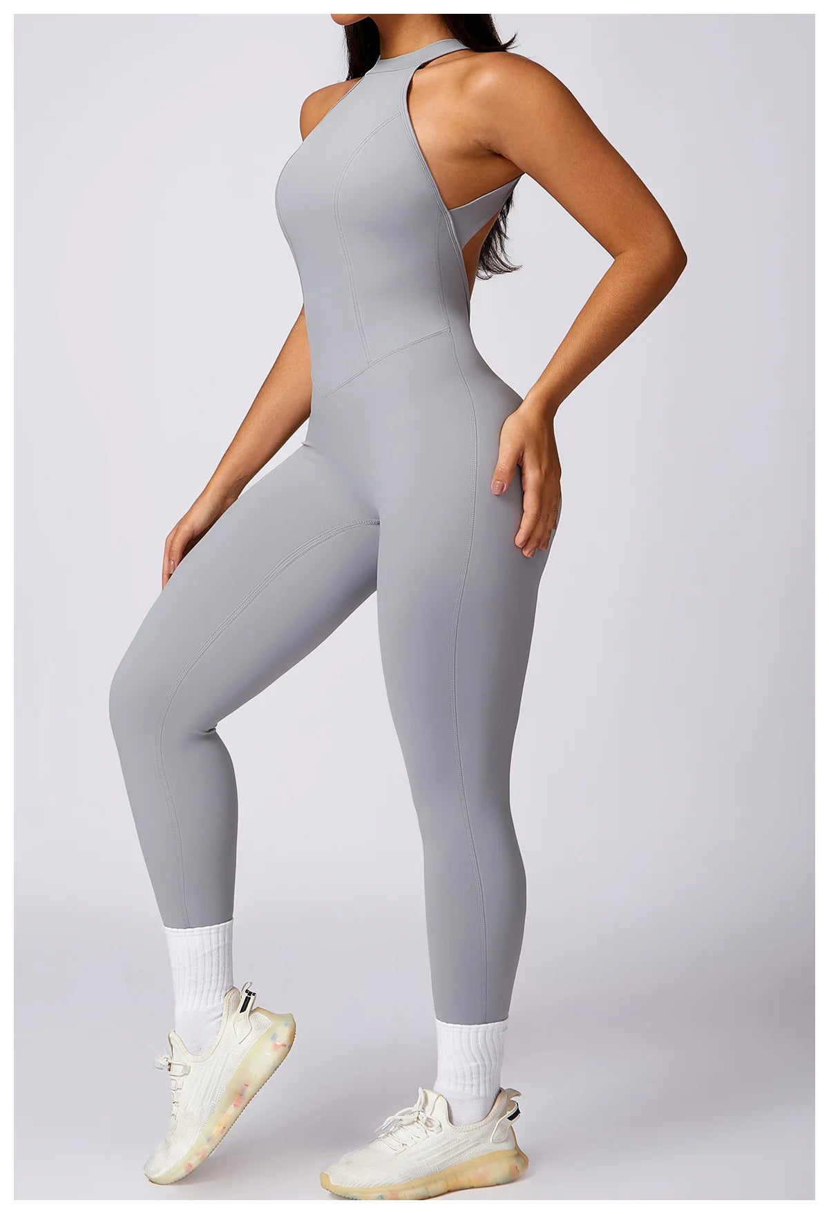 Macacão Fitness Feminino Scrunch Butt – One Piece Sem Manga, Yoga & Treino | Fit Diamond