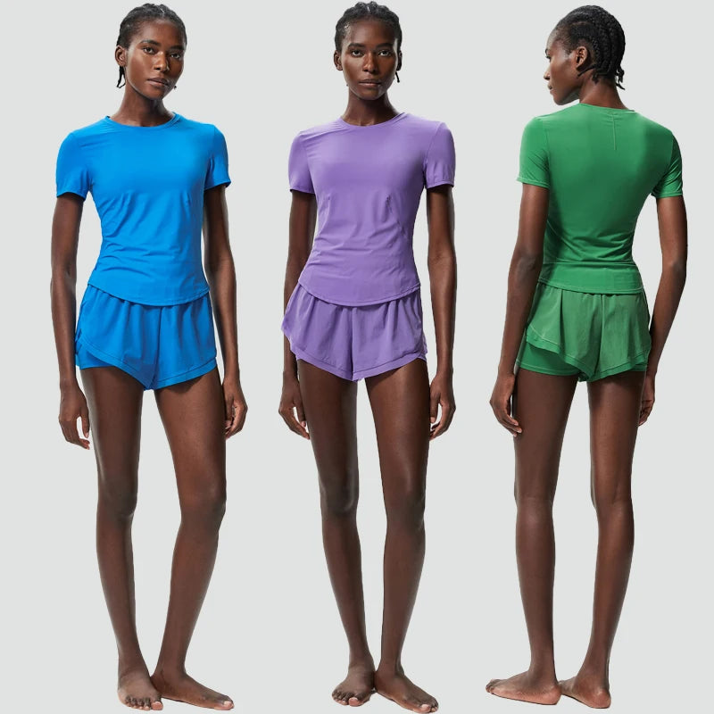 Conjunto Fitness Blusa e Short Feminino 2 Peças Fit Diamond – Summer Shorts + Blusa em Lycra