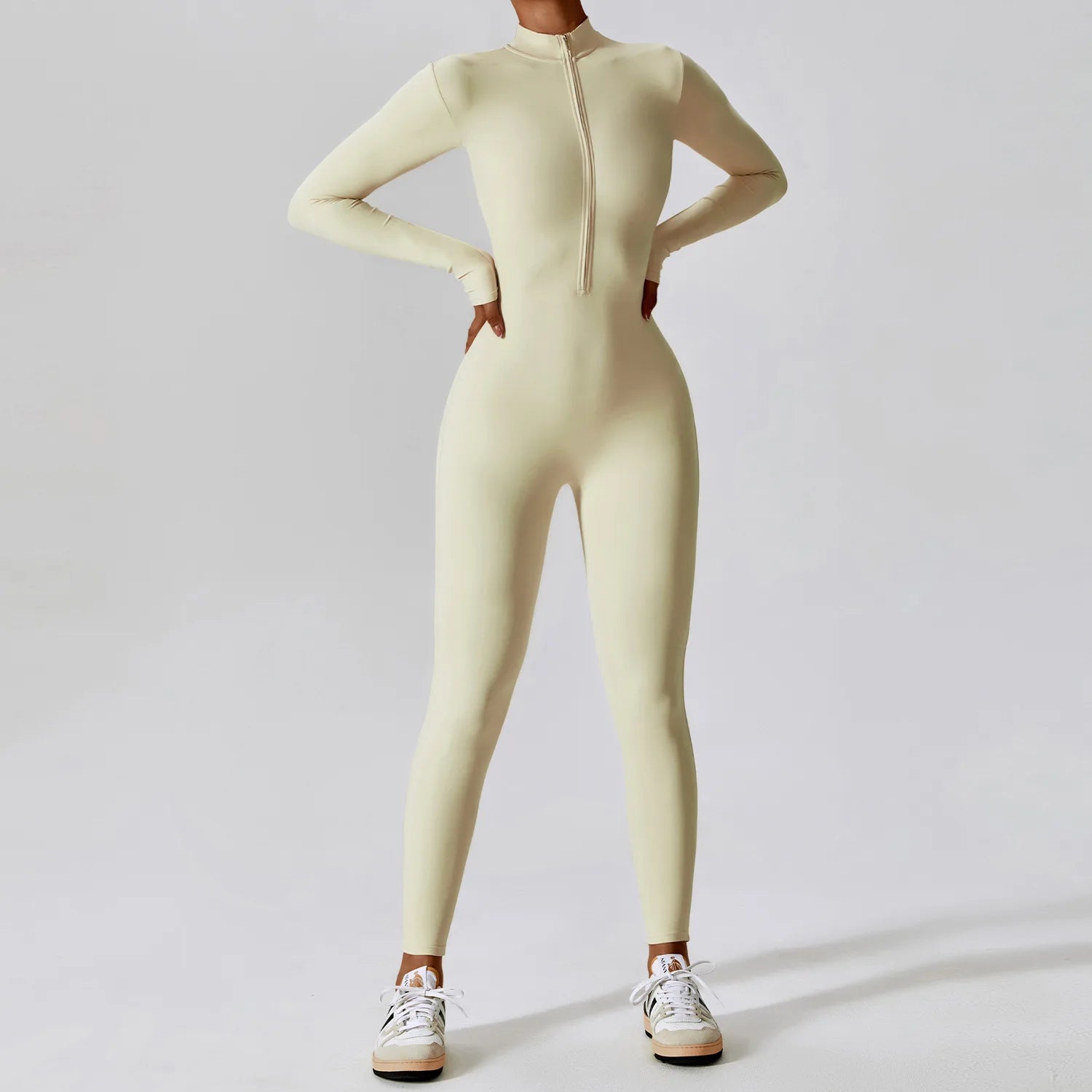 Macacão Fitness Feminino Manga Longa com Zíper – Push Up One Piece | Fit Diamond