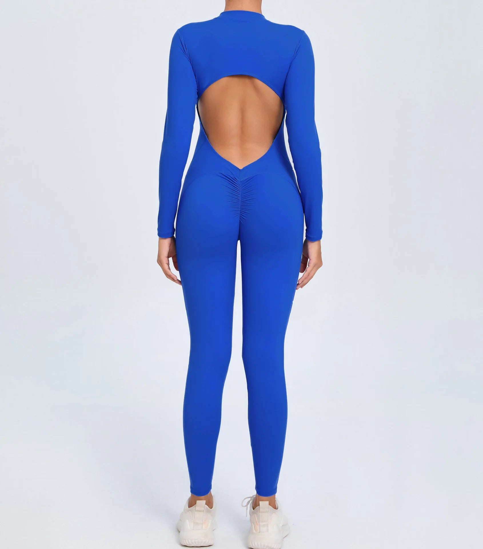Macacão Fitness Feminino Longo – Manga Comprida, Decote Aberto & Zíper Frontal | One Piece Fit Diamond