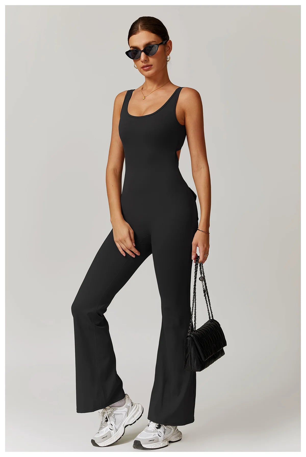 Macacão Fitness Feminino Decote V nas Costas com Bolsos – One Piece | Fit Diamond