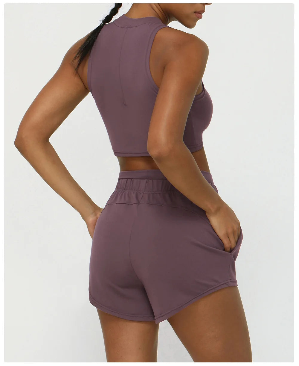 Conjunto Fitness Feminino 2 Peças Fit Diamond – Summer Shorts + Top Slim Fit