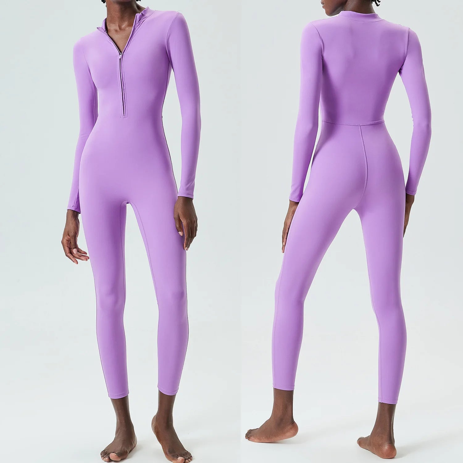 Macacão Fitness Feminino Fit Diamond – Buttery Soft Slim Fit Manga Longa