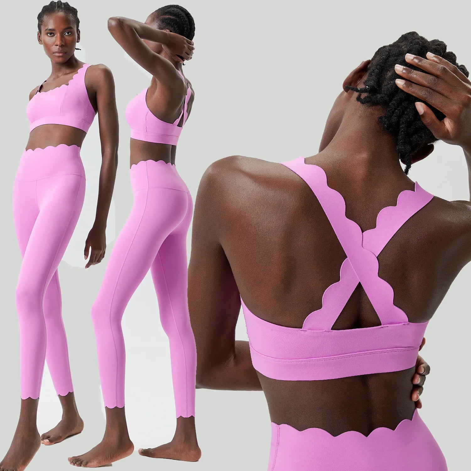 Conjunto Fitness Feminino 2 Peças Fit Diamond – Legging + Top Slim Fit Respirável