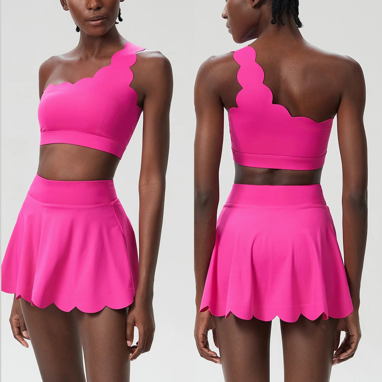 Conjunto Fitness Feminino 2 Peças Fit Diamond – Summer Tennis Saia Shorts + Top