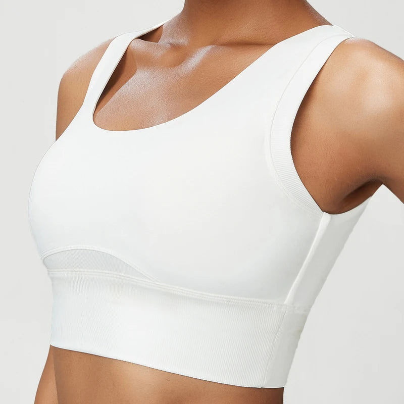 Top Fit Diamond Round Neck Crop Bra Conforto, Praticidade e Estilo Minimalista