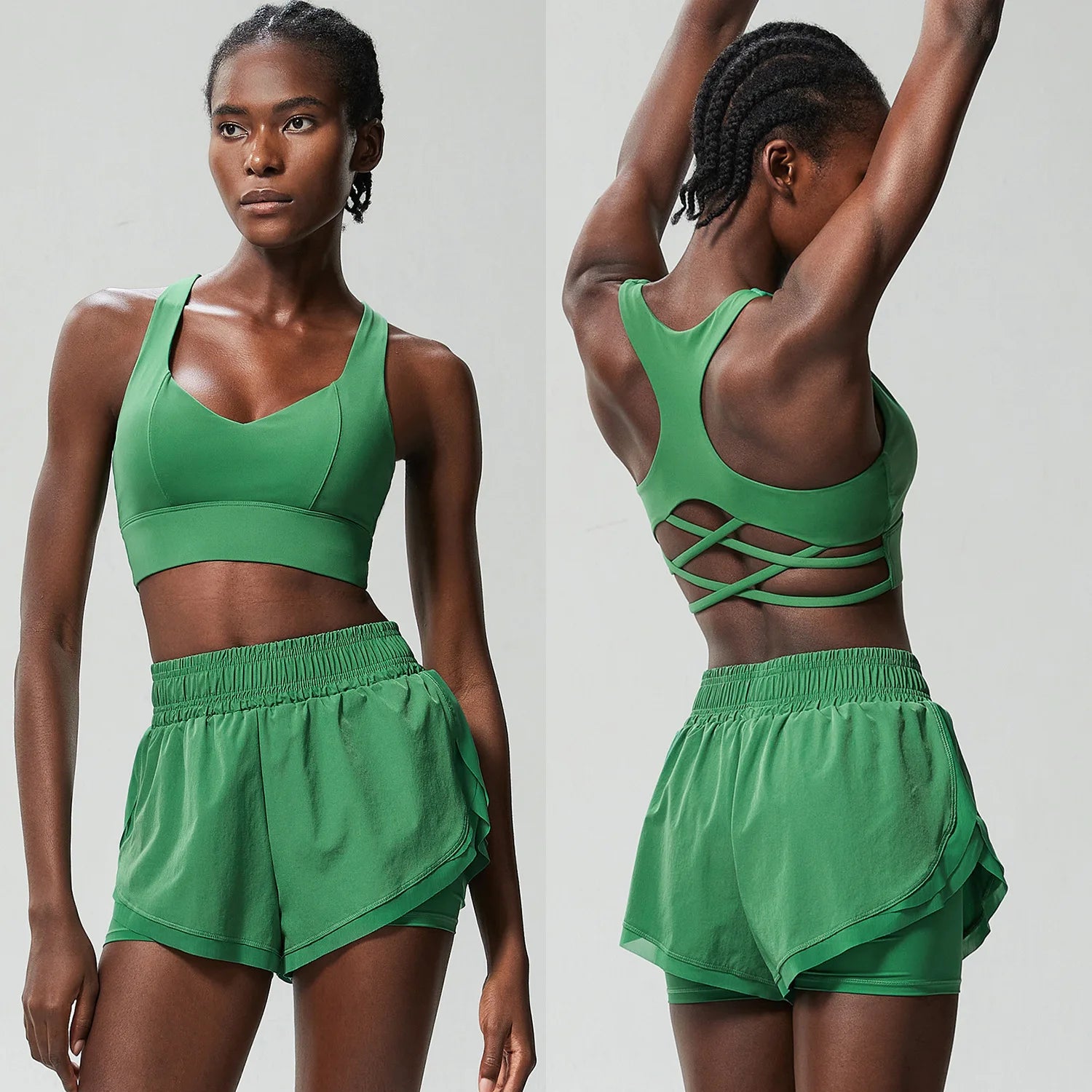 Conjunto Fitness Feminino 2 Peças Fit Diamond – Summer Shorts + Top em Lycra