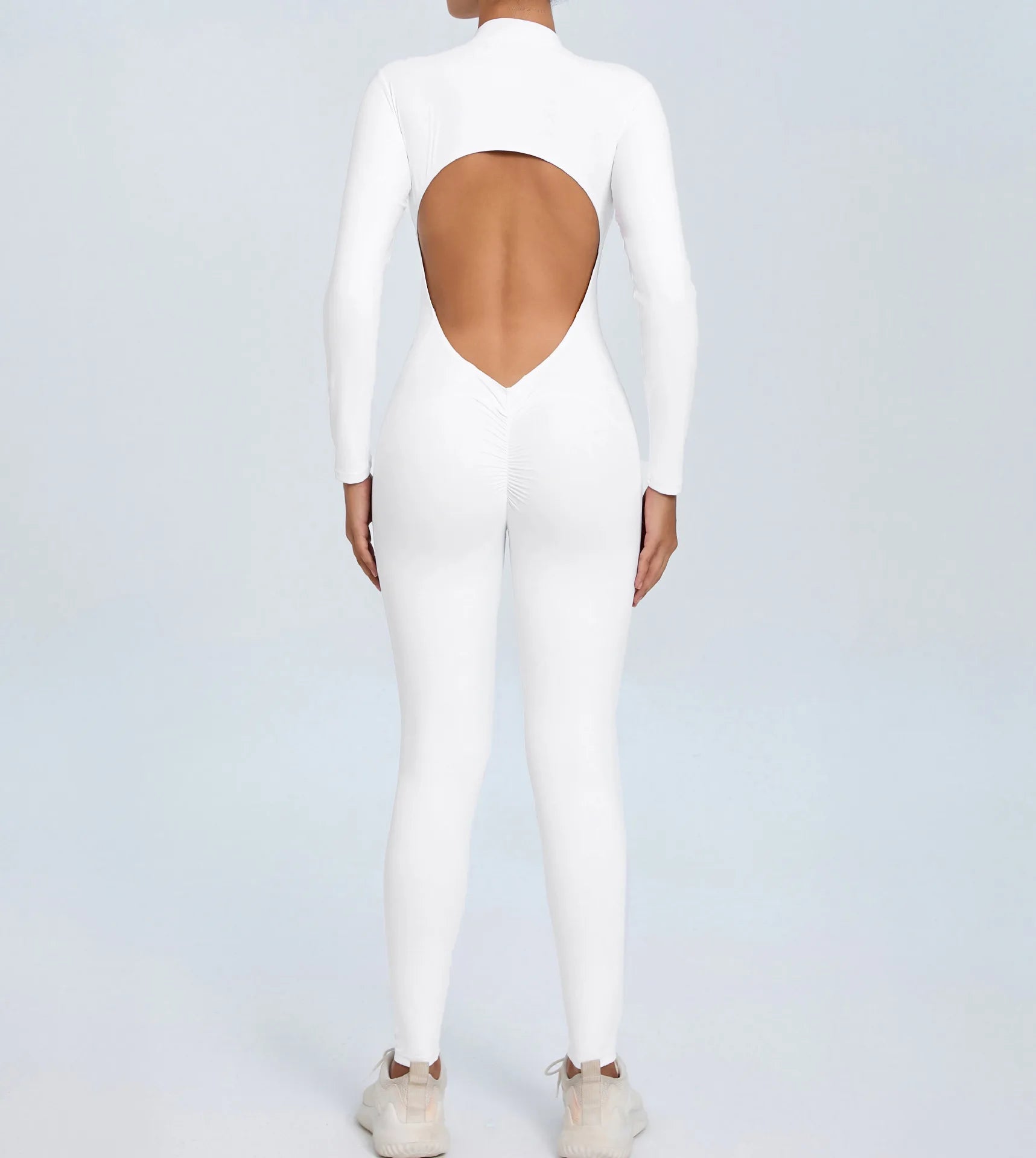 Macacão Fitness Feminino Longo – Manga Comprida, Decote Aberto & Zíper Frontal | One Piece Fit Diamond