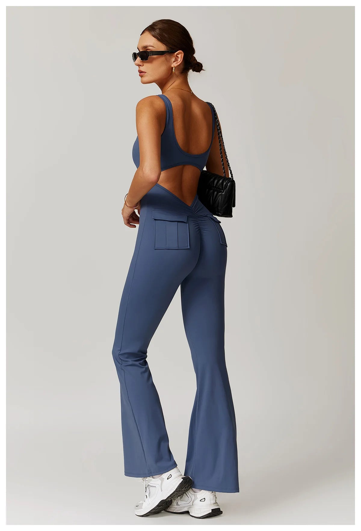 Macacão Fitness Feminino Decote V nas Costas com Bolsos – One Piece | Fit Diamond
