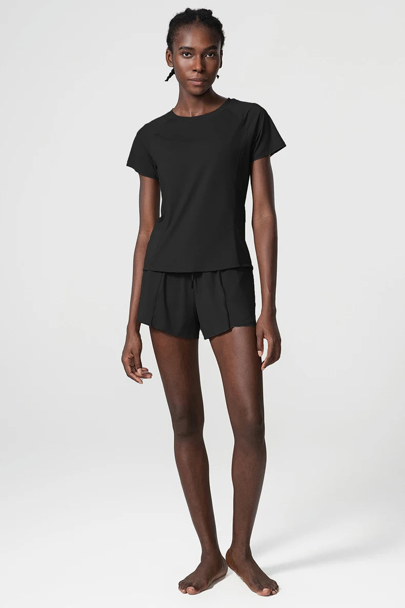 Conjunto Fitness Feminino 2 Peças Fit Diamond – Summer Loose Shorts + Blusa