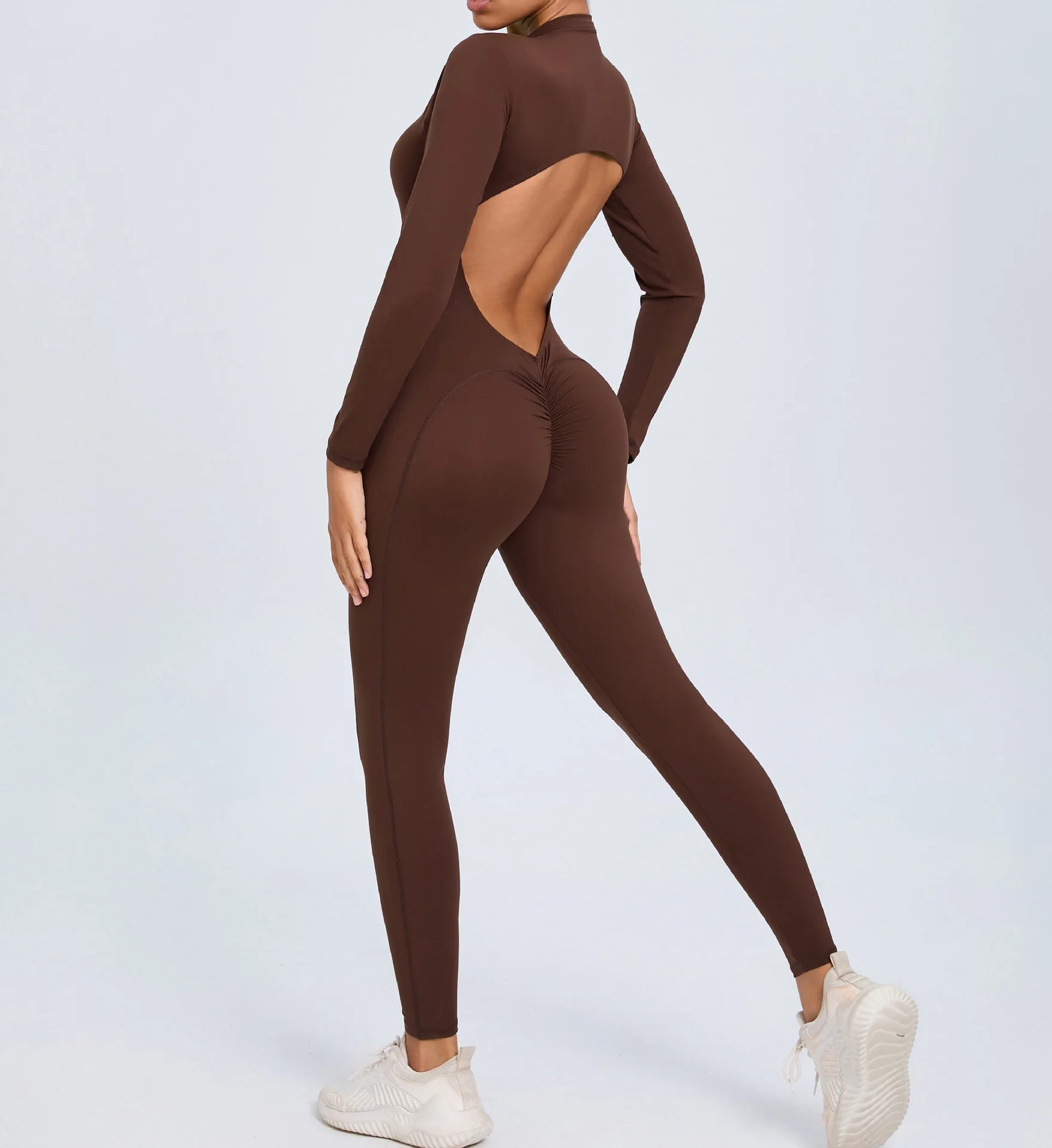 Macacão Fitness Feminino Longo – Manga Comprida, Decote Aberto & Zíper Frontal | One Piece Fit Diamond