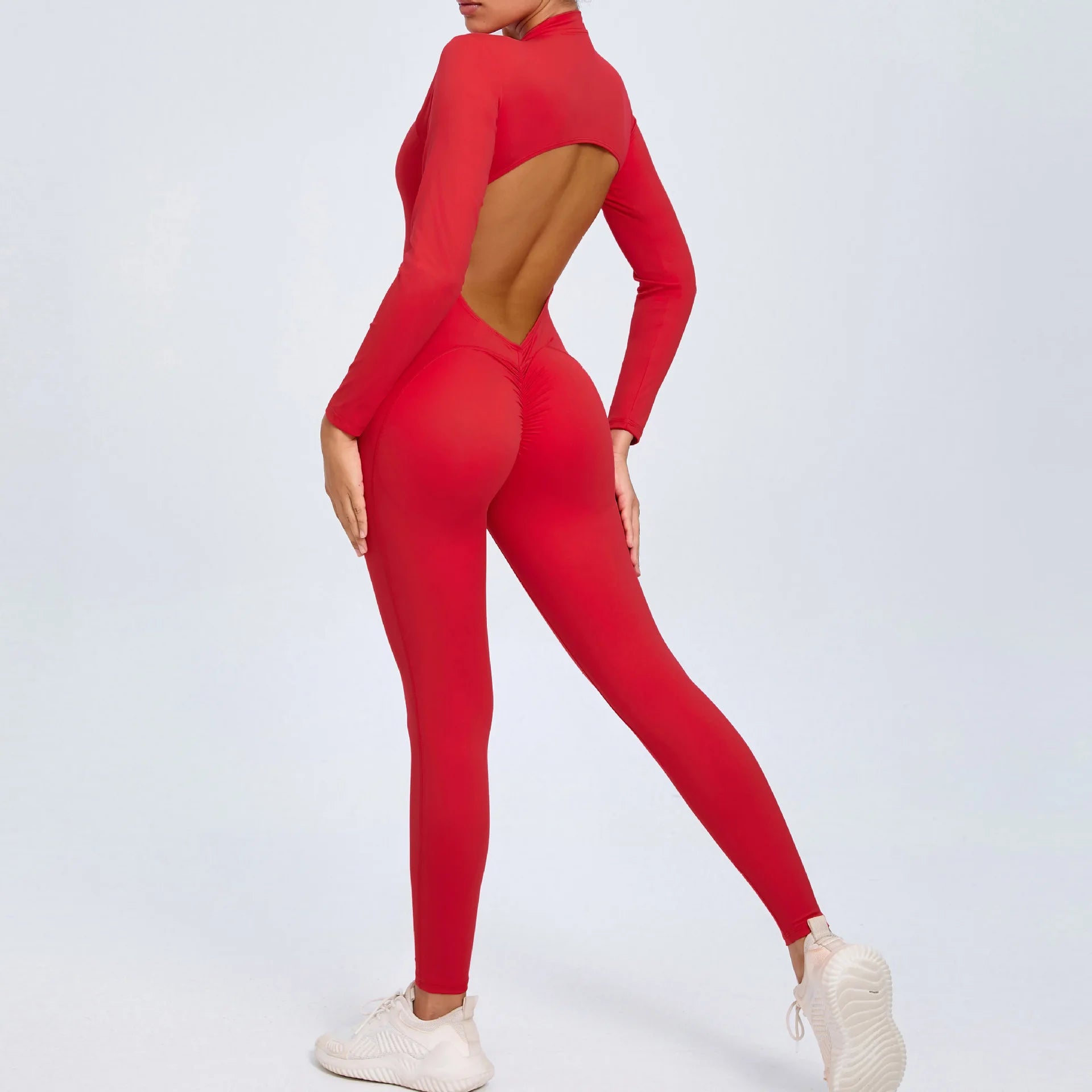 Macacão Fitness Feminino Longo – Manga Comprida, Decote Aberto & Zíper Frontal | One Piece Fit Diamond