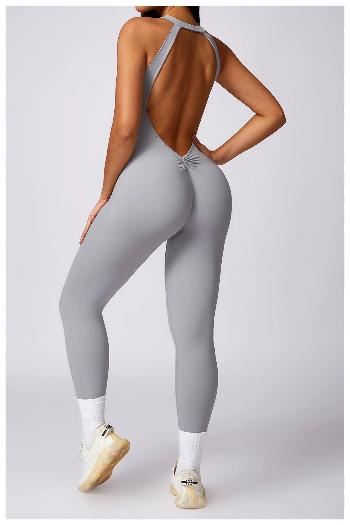 Macacão Fitness Feminino Scrunch Butt – One Piece Sem Manga, Yoga & Treino | Fit Diamond