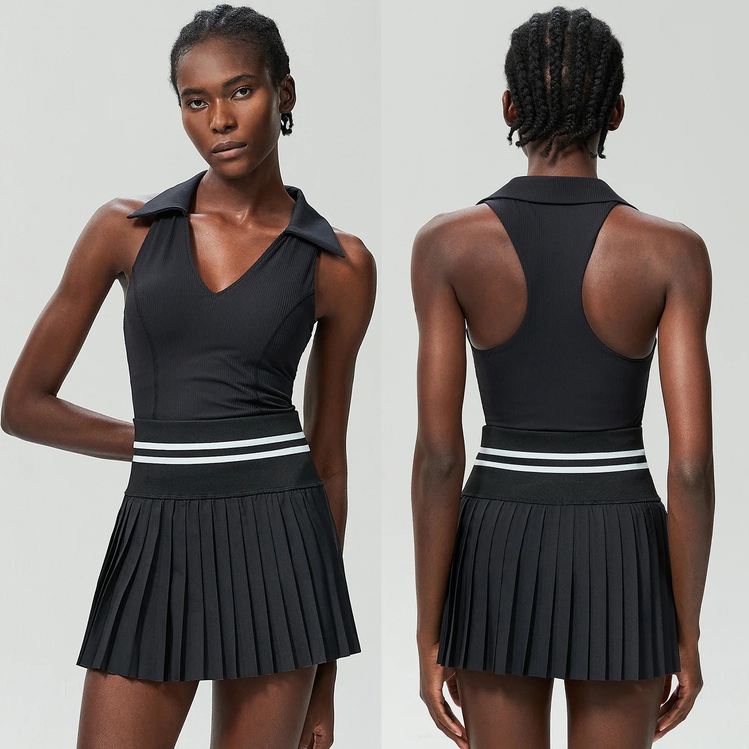 Conjunto Fitness Feminino 2 Peças Fit Diamond – Top + Saia-Short Slim Fit