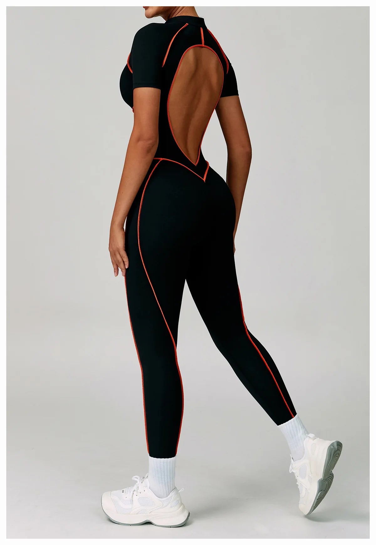 Macacão Fitness Feminino Manga Curta com Zíper – Push Up One Piece | Fit Diamond