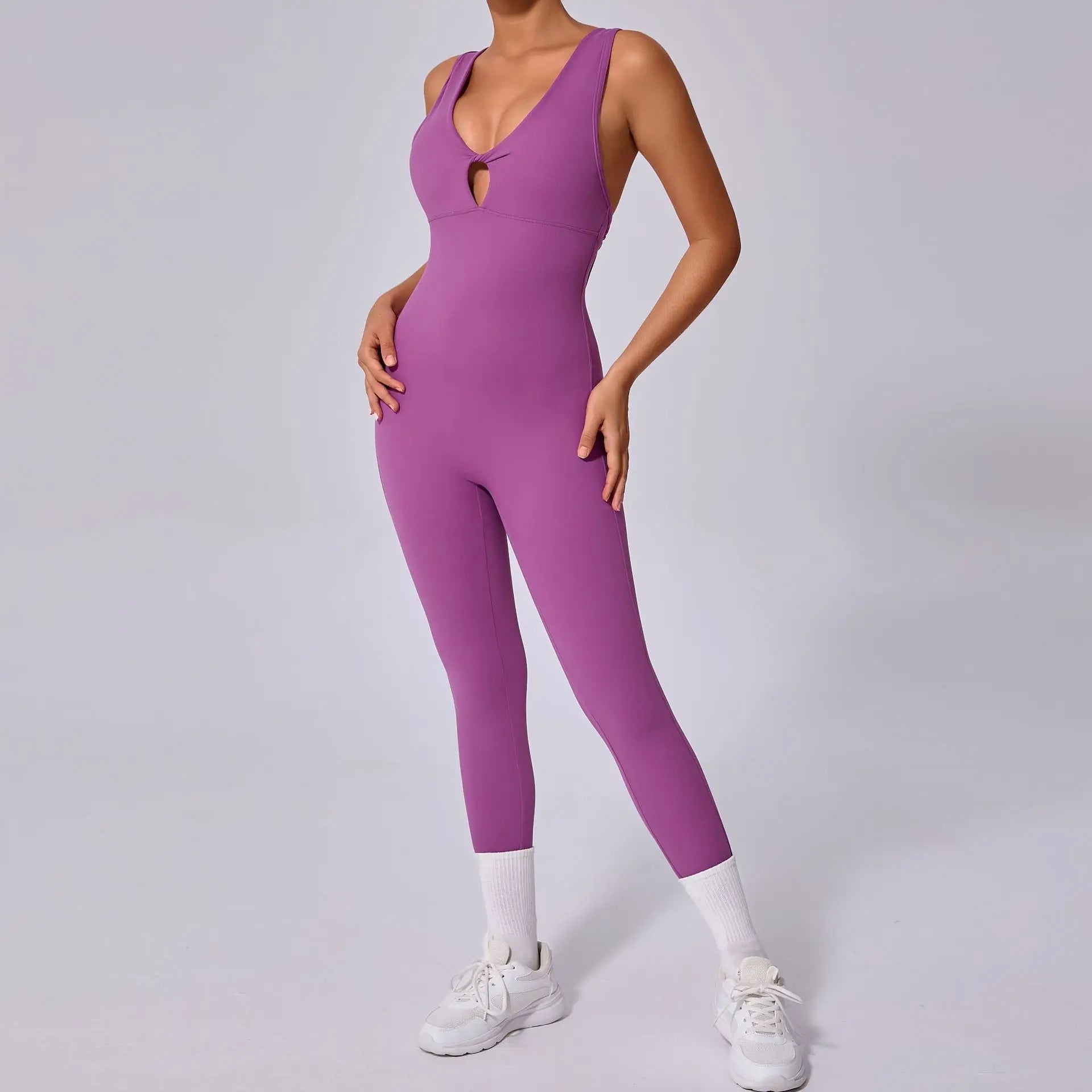 Macacão Fitness Feminino Sem Manga Costas Abertas – One Piece Yoga | Fit Diamond