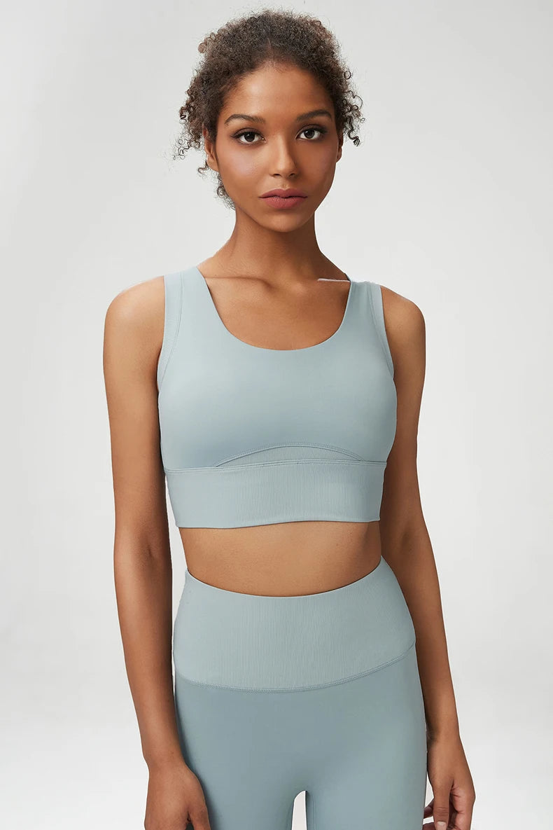 Top Fit Diamond Round Neck Crop Bra Conforto, Praticidade e Estilo Minimalista