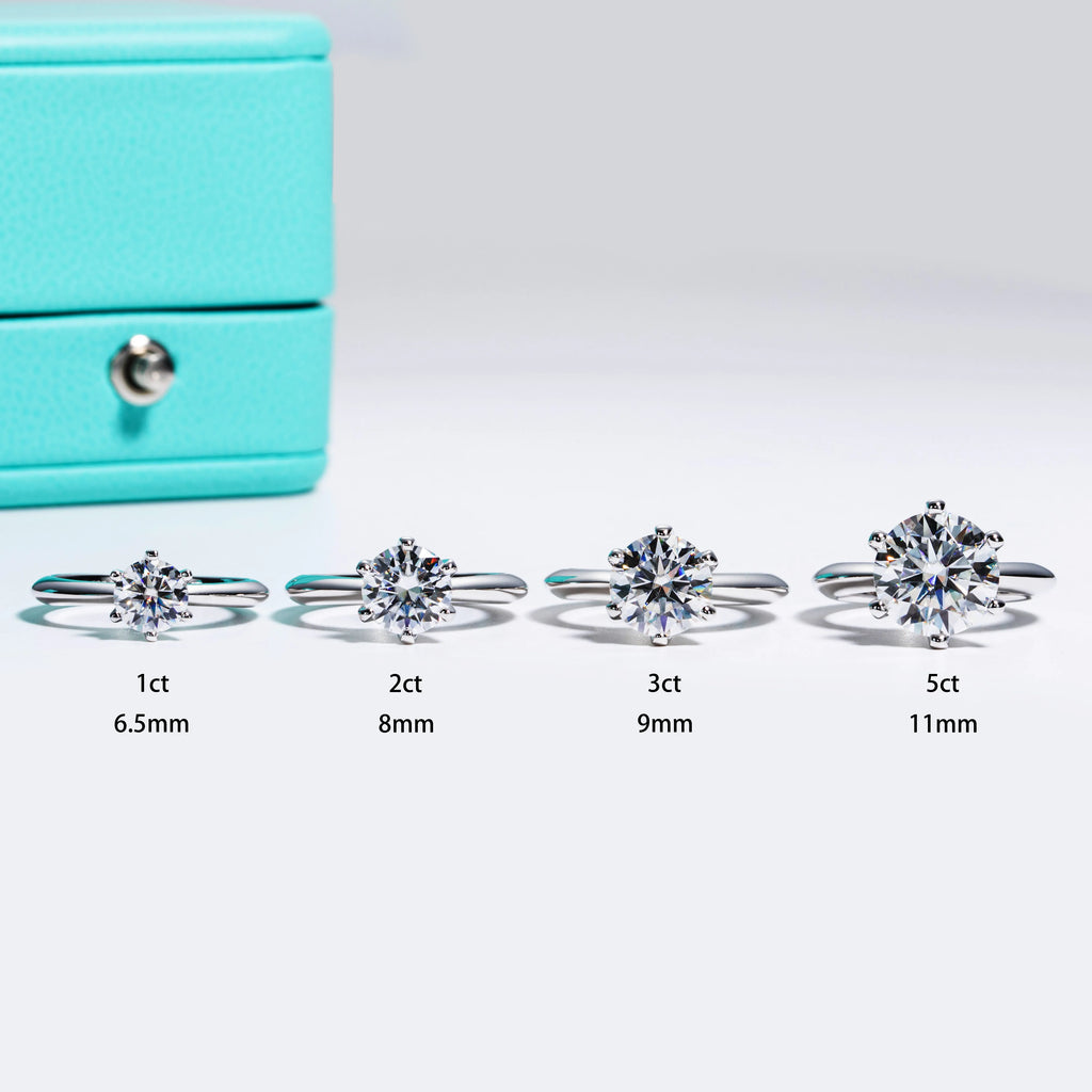 Anel Solitário de Moissanite em Prata 925 com Ouro 18K