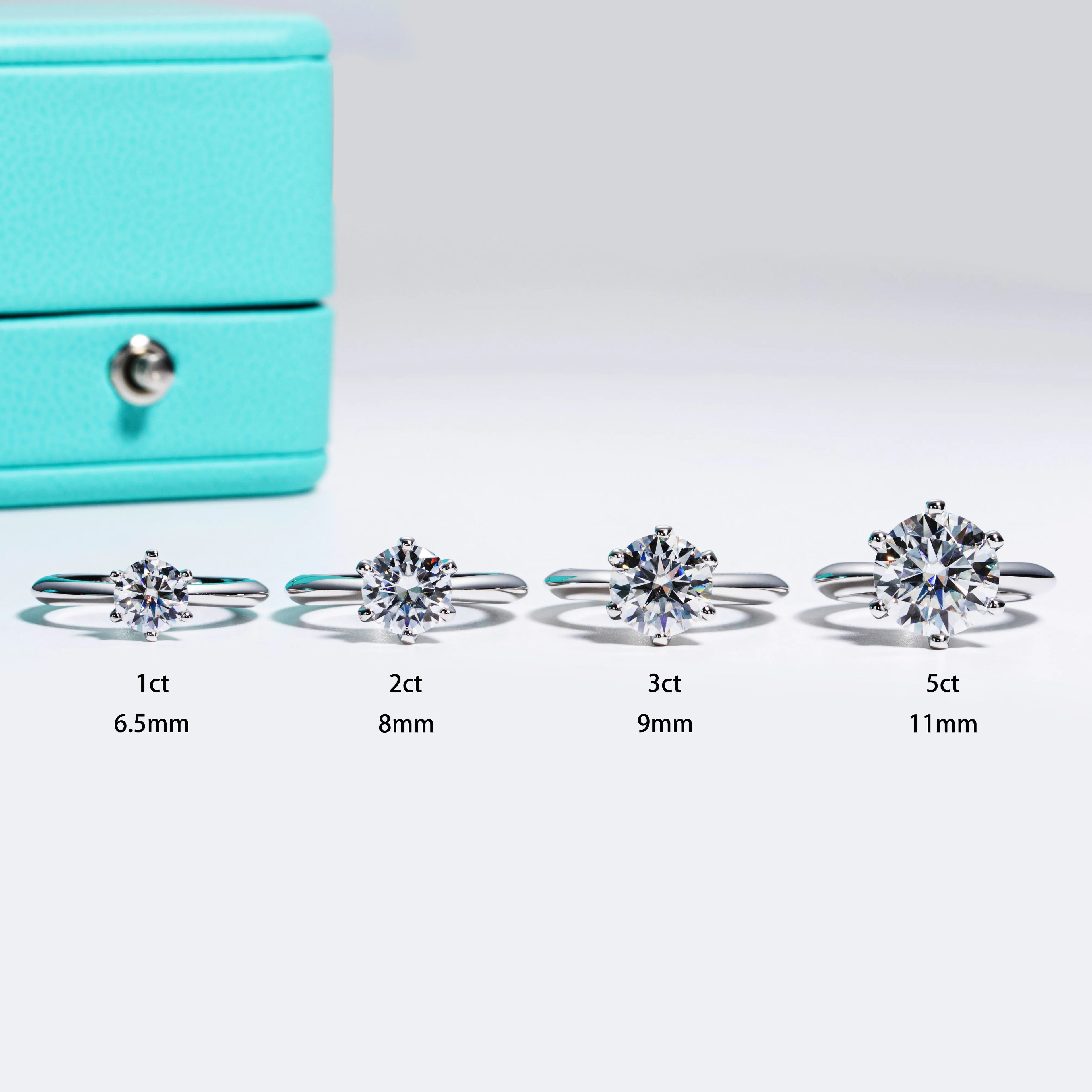 Anel Solitário de Moissanite em Prata 925 com Ouro 18K