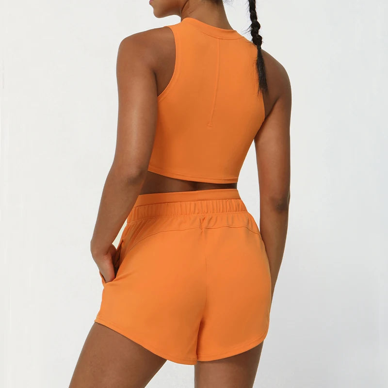 Conjunto Fitness Feminino 2 Peças Fit Diamond – Summer Shorts + Top Slim Fit