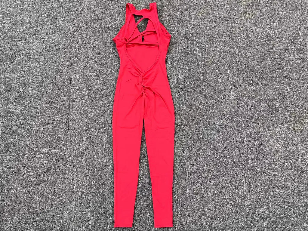 Macacão Fitness Feminino Sem Manga Costas Abertas – One Piece Yoga | Fit Diamond