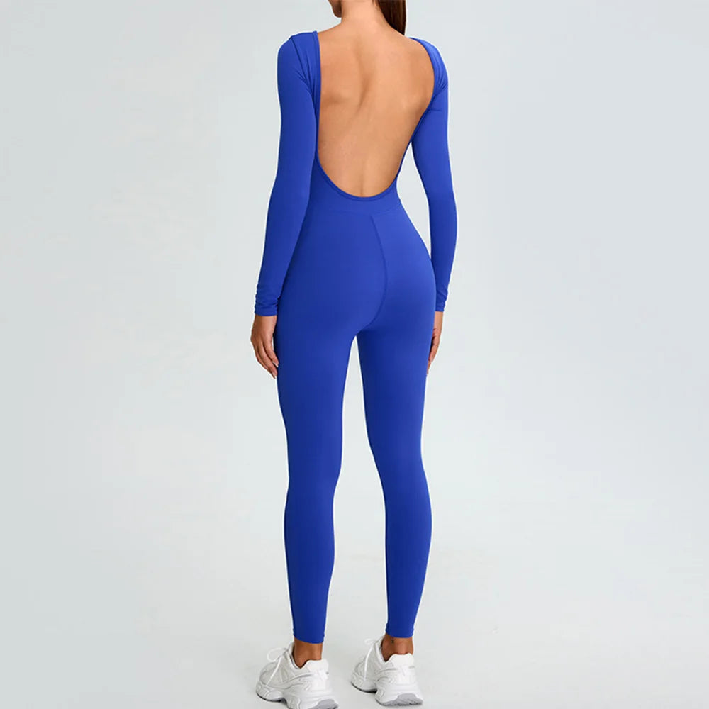 Macacão Fitness Feminino Manga Longa – Push Up One Piece | Fit Diamond