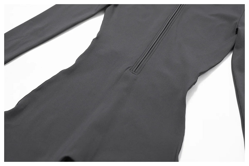 Macacão Fitness Feminino Manga Longa Inverno com Zíper – Push Up One Piece | Fit Diamond