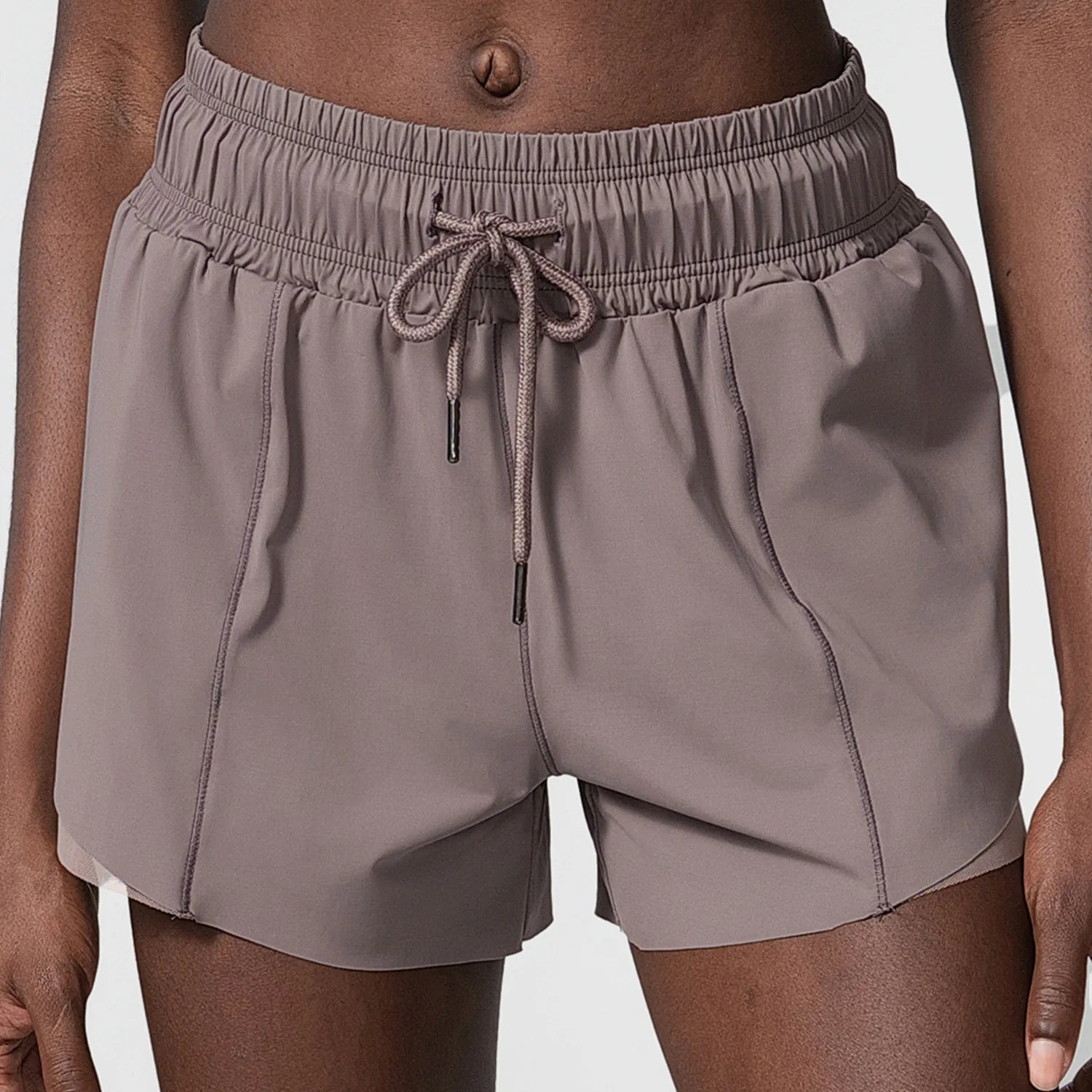 Short Fitness Cós Alto Feminino Fit Diamond – Outdoor Loose 2 em 1 com Cordão