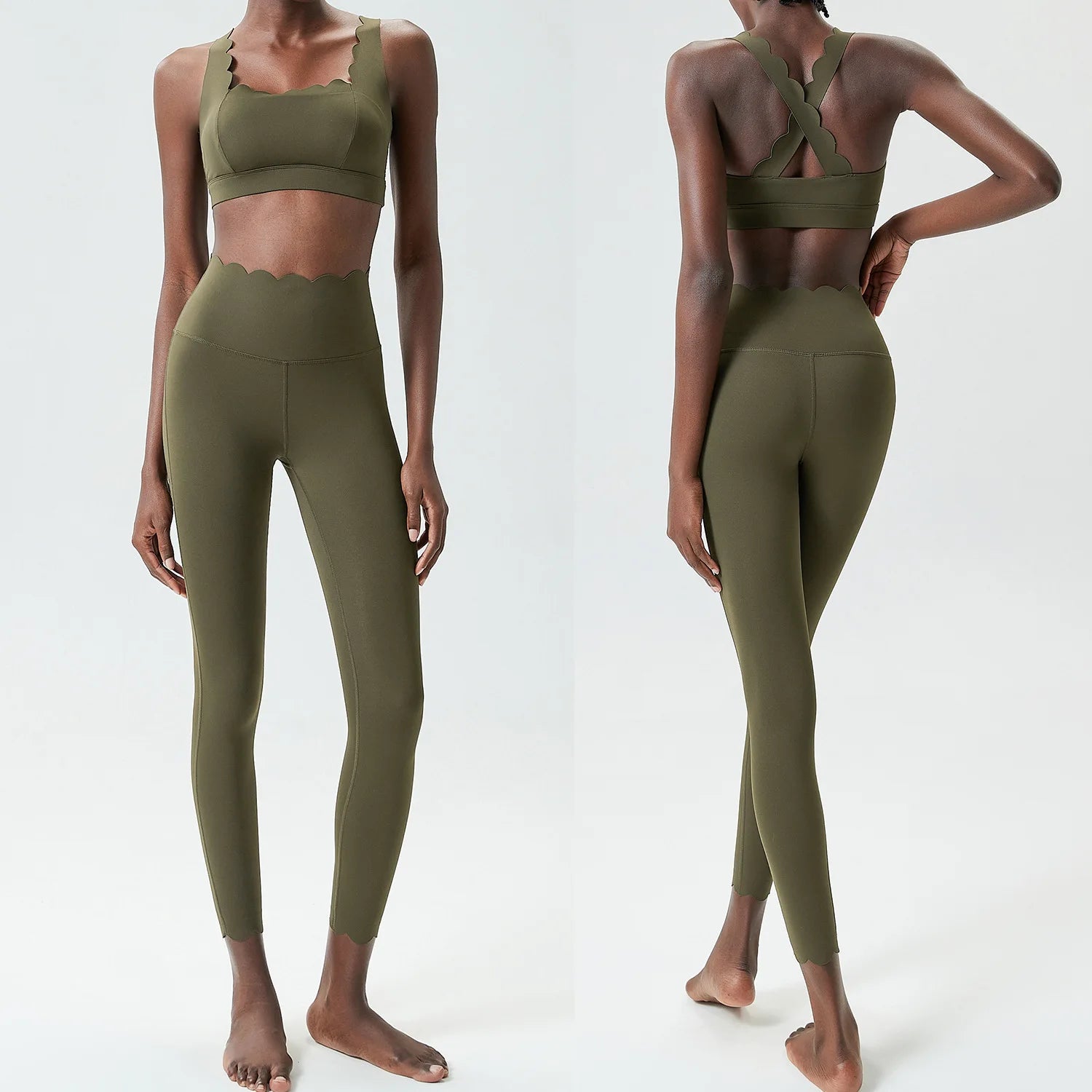 Conjunto Fitness Feminino 2 Peças Fit Diamond – Legging + Top Slim Fit Respirável