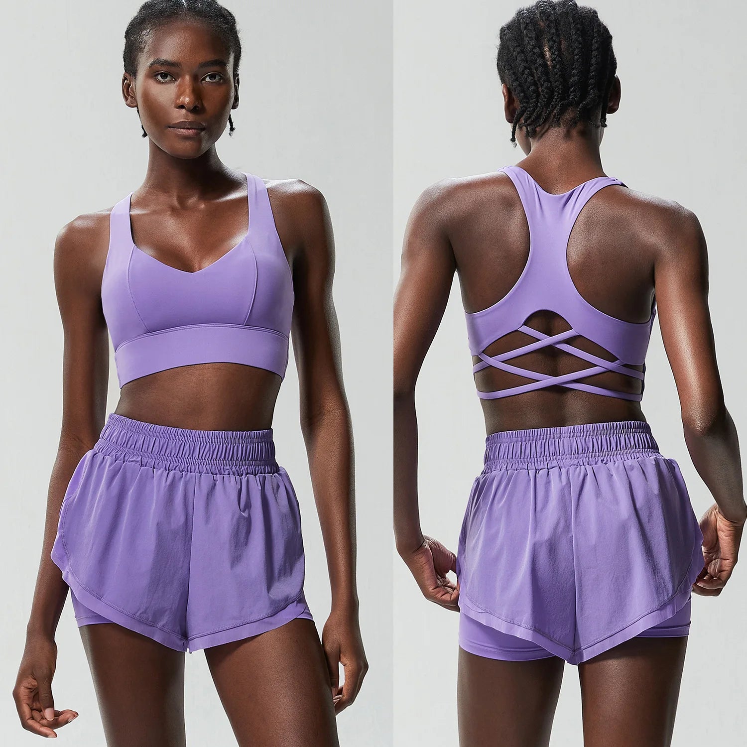 Conjunto Fitness Feminino 2 Peças Fit Diamond – Summer Shorts + Top em Lycra