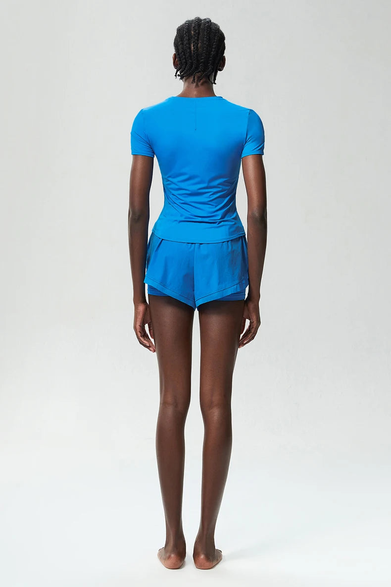 Conjunto Fitness Blusa e Short Feminino 2 Peças Fit Diamond – Summer Shorts + Blusa em Lycra