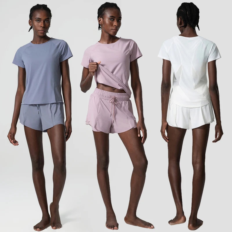 Conjunto Fitness Feminino 2 Peças Fit Diamond – Summer Loose Shorts + Blusa