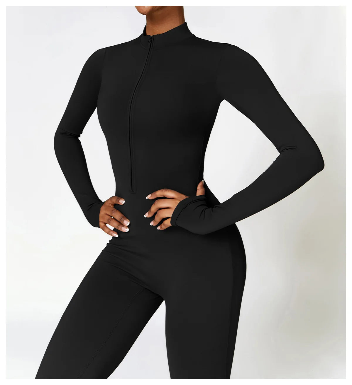 Macacão Fitness Feminino Manga Longa com Zíper – Push Up One Piece | Fit Diamond