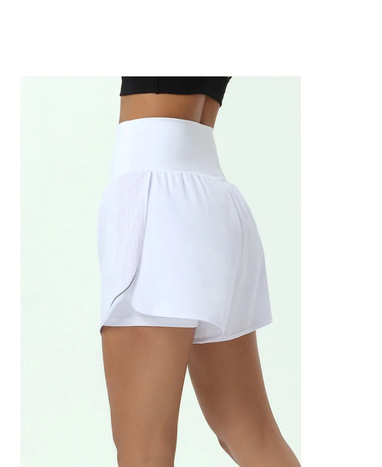 Shorts Feminino Fit Diamonds 2 in 1 — Cintura Alta, Forro Interno Compression e Secagem Rápida
