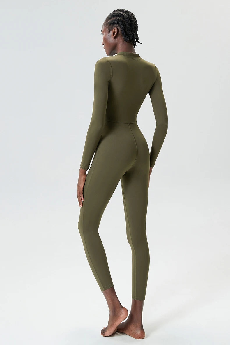 Macacão Fitness Feminino Fit Diamond – Buttery Soft Slim Fit Manga Longa