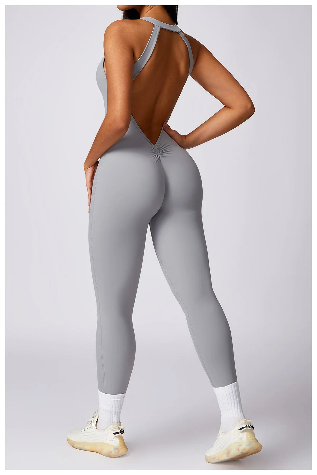 Macacão Fitness Feminino Scrunch Butt – One Piece Sem Manga, Yoga & Treino | Fit Diamond