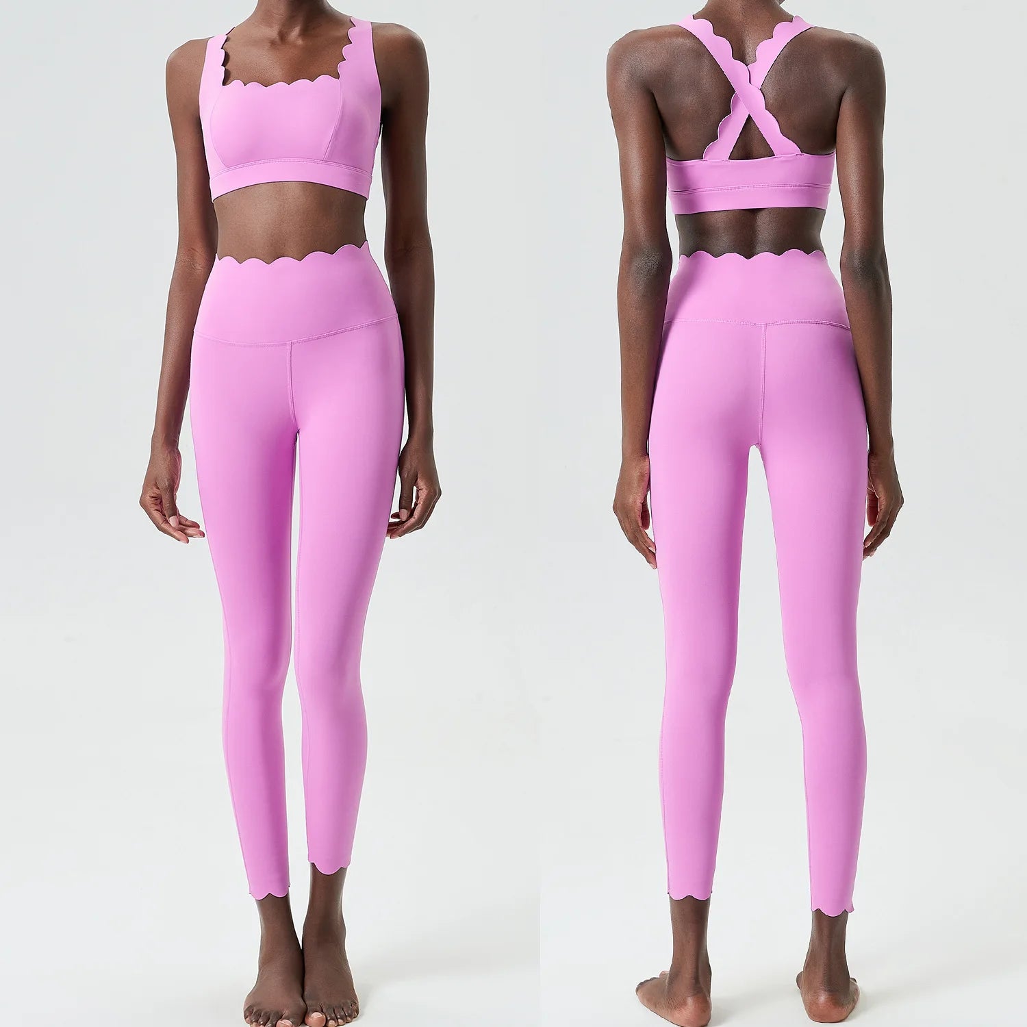 Conjunto Fitness Feminino 2 Peças Fit Diamond – Legging + Top Slim Fit Respirável