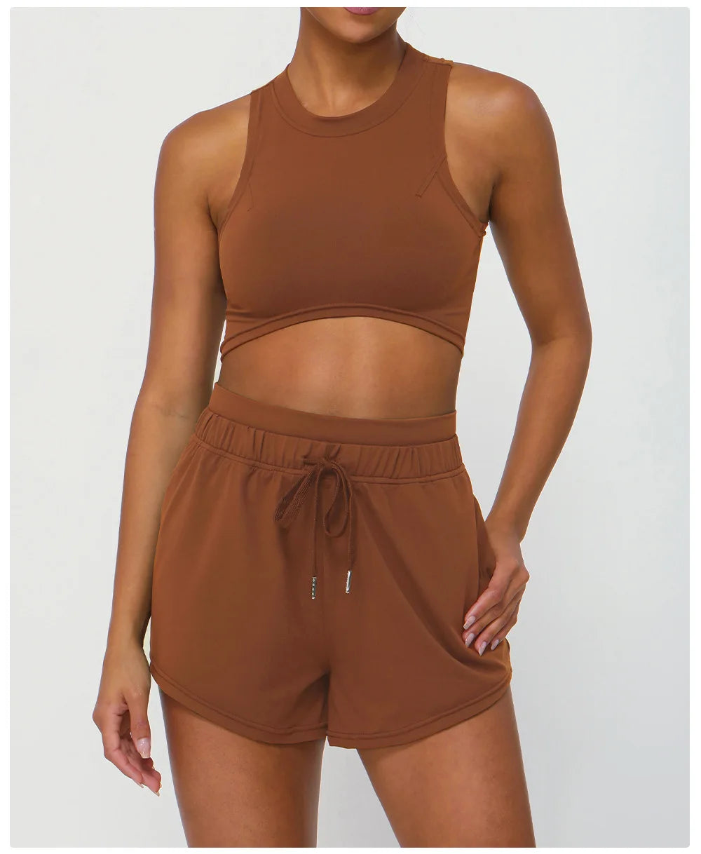 Conjunto Fitness Feminino 2 Peças Fit Diamond – Summer Shorts + Top Slim Fit