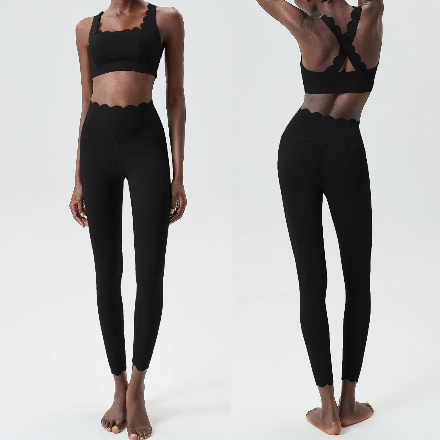 Conjunto Fitness Feminino 2 Peças Fit Diamond – Legging + Top Slim Fit Respirável