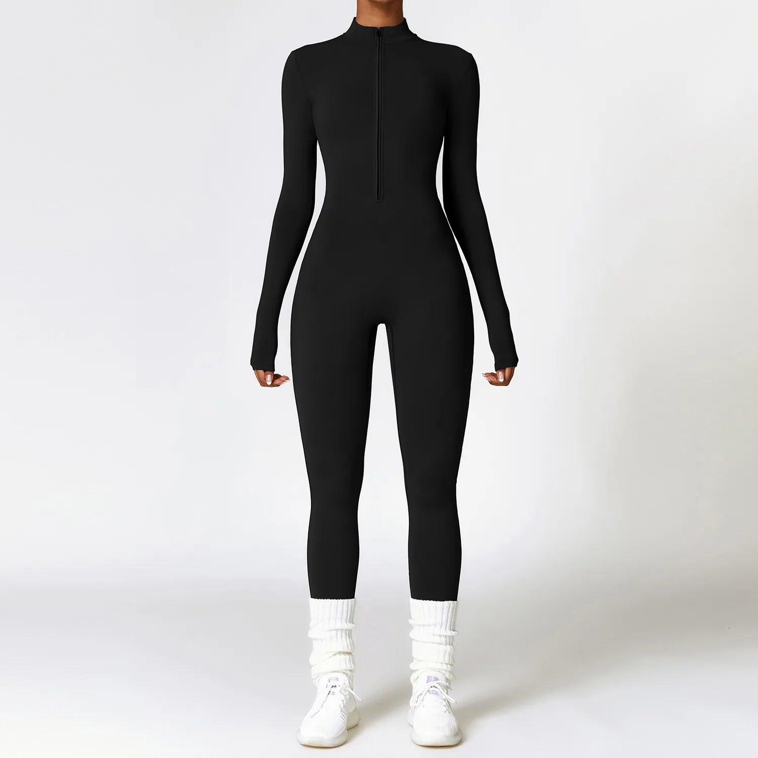 Macacão Fitness Feminino Manga Longa Inverno com Zíper – Push Up One Piece | Fit Diamond