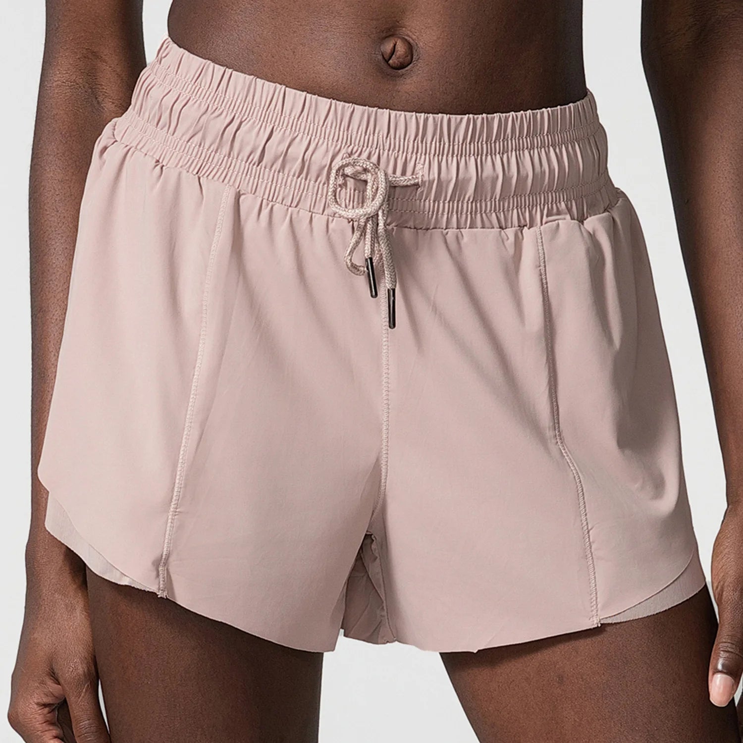 Short Fitness Cós Alto Feminino Fit Diamond – Outdoor Loose 2 em 1 com Cordão