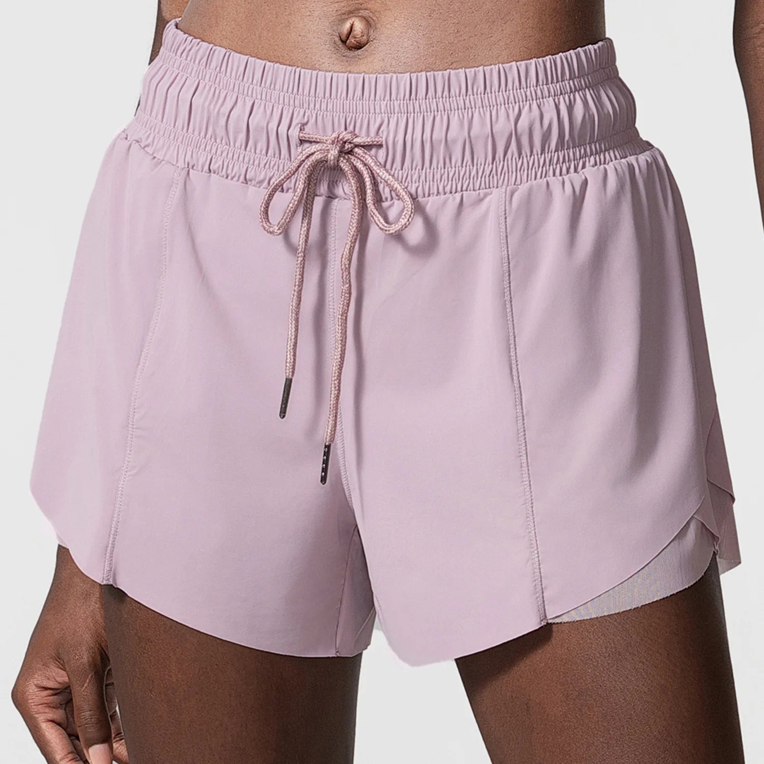 Short Fitness Cós Alto Feminino Fit Diamond – Outdoor Loose 2 em 1 com Cordão